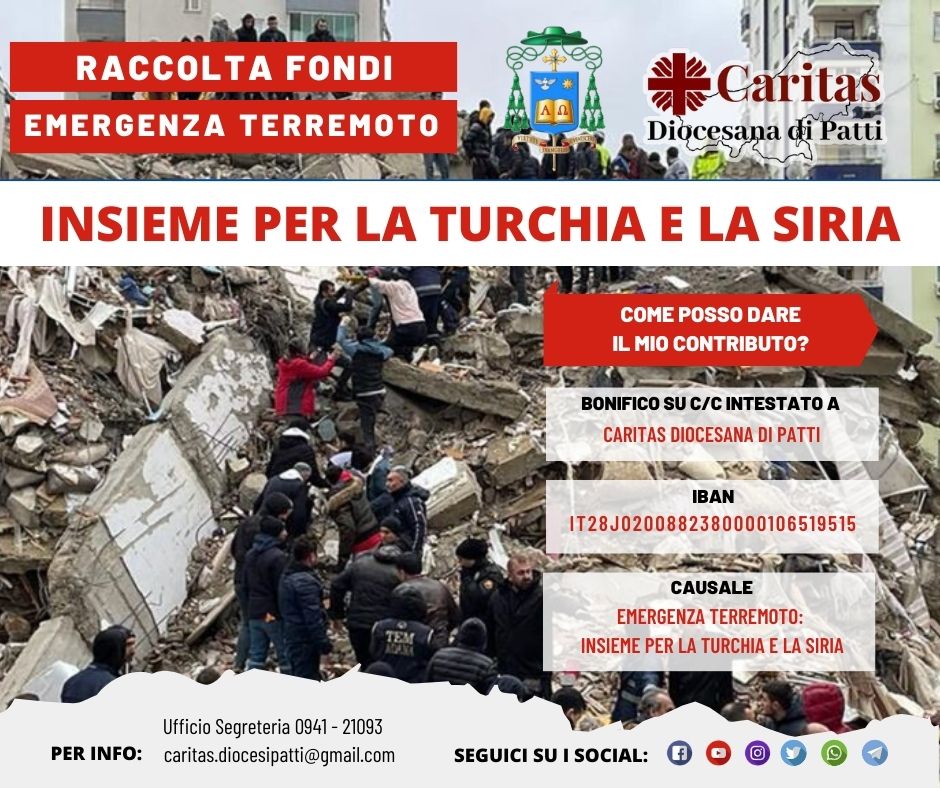 “Emergenza Terremoto: insieme per la Turchia e la Siria”