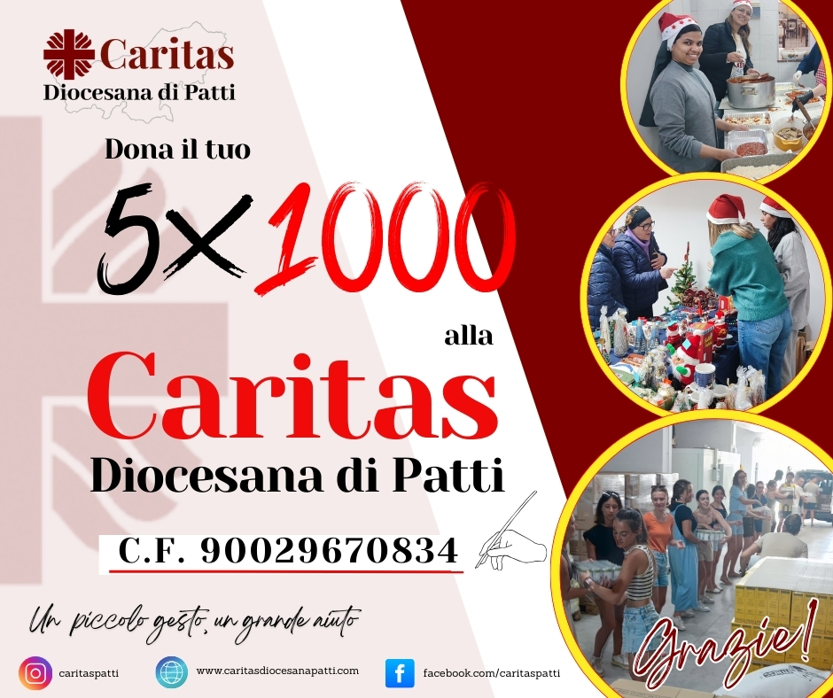 Dona il tuo 5×1000 alla Caritas Diocesana di Patti